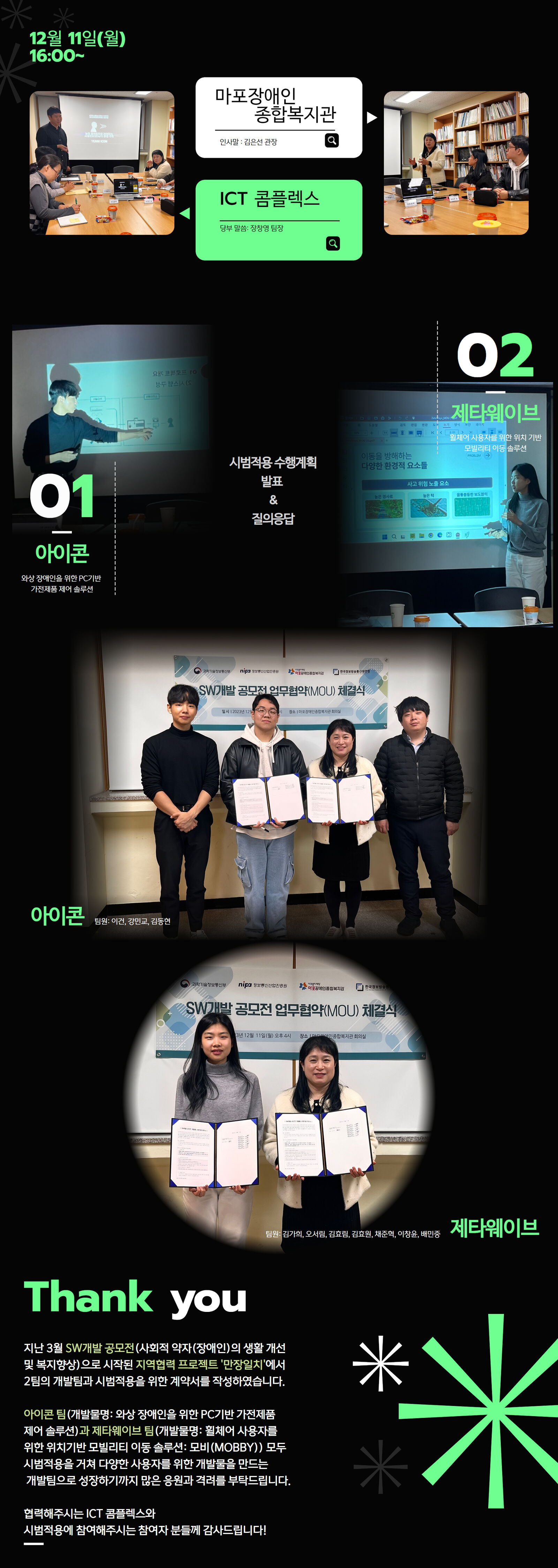 SW개발 공모전 시범적용 업무협약 체결식