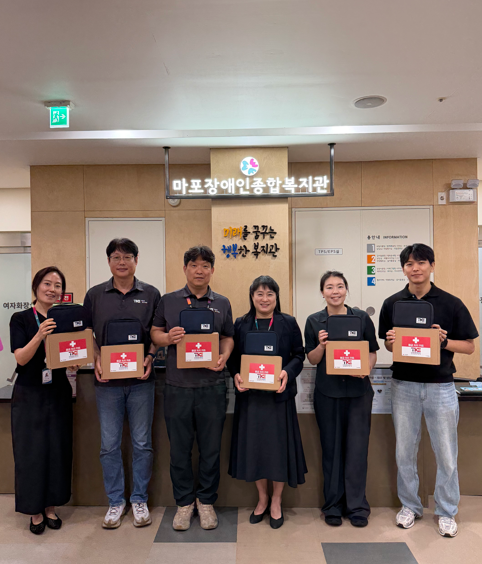 TK엘리베이터 업사이클링 응급구호키트 전달식 진행 TK엘리베이터 업사이클링 응급구호키트 전달식 진행